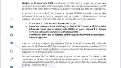 Photo of Condamnation présumée au Bénin -Teyliom Group dénonce et clarifie