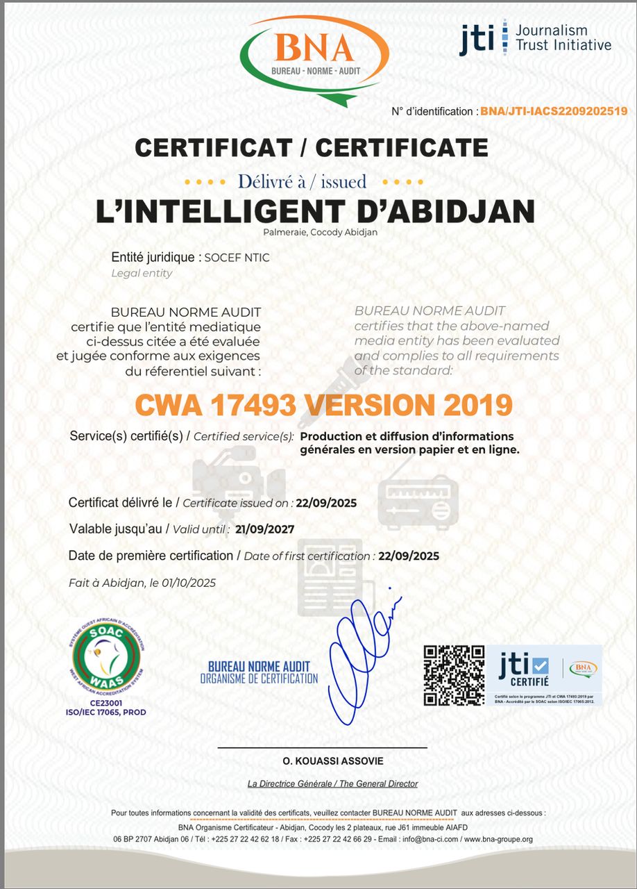 CERTIFICAT JTI